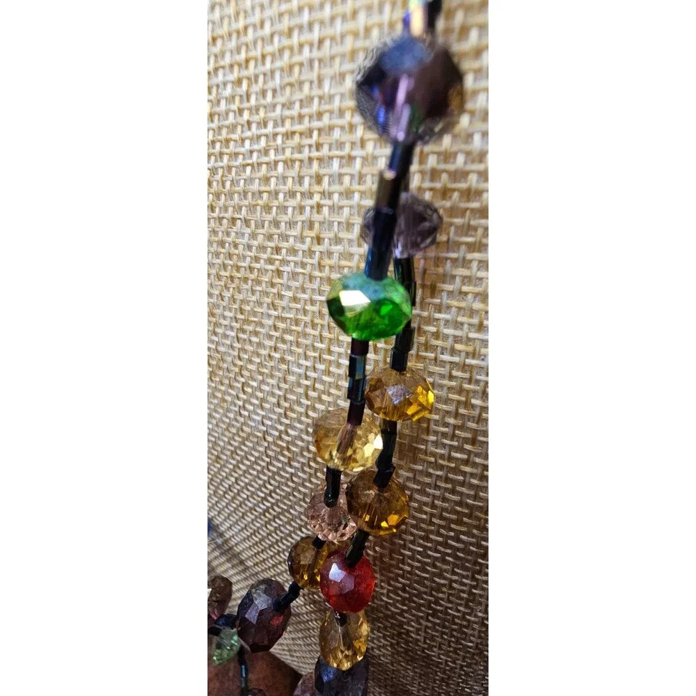 Double Strand Seed Bead and Glass Bead Necklace Pullover No Clasp 30" - Picture 5 of 6